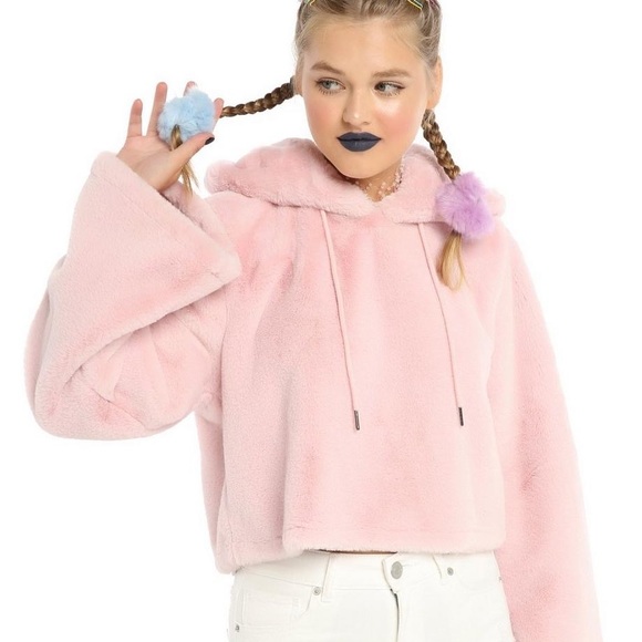 Hot Topic Jackets & Blazers - Fluffy Comfy Pink Hoodie